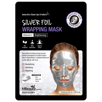  Silver foil wrapping face mask